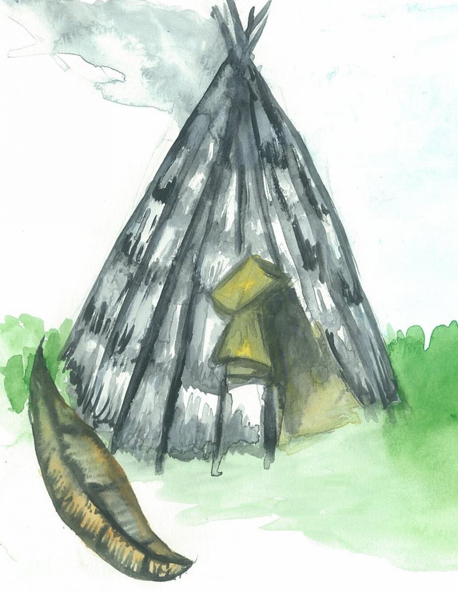 Wigwam conique, à base circulaire